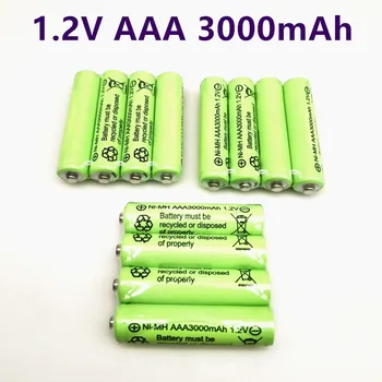 4-20 vienetų originalus 3000mAh, AAA 1.2 V kokybės daugkartinio įkrovimo baterija 3000mAh, AAA Ni-MH 1.2 V 2A baterija