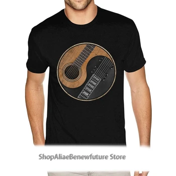 Camiseta de guitarra personalizada Yin Yang para hombre, ropa de manga corta personalizada, Ultra algodón, cuello redondo
