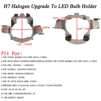 H7 LED Žibintų Lemputė Lemputės Adapteris Bazės Laikiklis Laikiklis Audi A3 A4 A6 A4L A6L