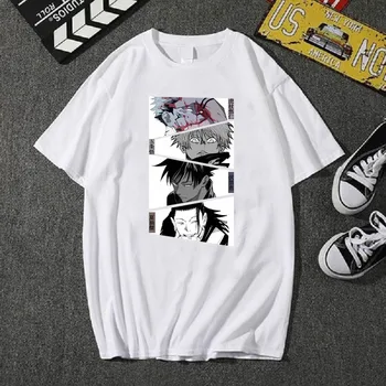 Balta Atsitiktinis Palaidų Anime T-Shirt Marškinėliai Mados Vyras ir Moteris Tee Džiudžiutsu Kaisen