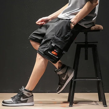 Vyrų Mados Streetwear Mens Jogger Kelnes Jaunimo Laisvalaikio Vasaros Kulkšnies Ilgio Krovinių Kelnės Prarasti Prekės Nuimamas Kelnes Kojos Vidurio
