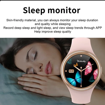 2021 Naujas Moterų smartwatch 3D full touch screen Smart Watch Širdies ritmo Aktyvumo seklys Fitneso žiūrėti moterims, vyrams, 