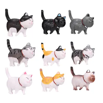 9 Vnt Modeliavimas Kačių Figūrėlės Ornamentu Gyvūnų Kačių Simbolių Žaislai Pav Surinkimo Nustatyti Švietimo Katė Duomenys Modelis Žaislą Dovanų