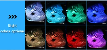 4PCS 12LED RGB Automobilio Salono Atmosfera, Šviesos, Muzikos Valdymo Vandeniui LED Juostos Dekoratyvinės Lempos Automobiliams, Interjero Priedai