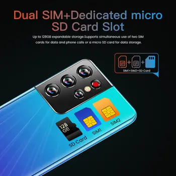 Naujas 2021 S21U 4+64GB Dual SIM 16+32MP 8 Core Andriod 10 Mobiliųjų Telefonų 6.1 Colių Veido Atspaudų ID Pigių Išmaniųjų Telefonų MTK6889