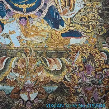 Globėjas Dievas nekilnojamojo Buda Plutonas Nepalas aukso Thangka brokatas tapybos religinių Buda šilko siuvinėjimo 60 * 90cm