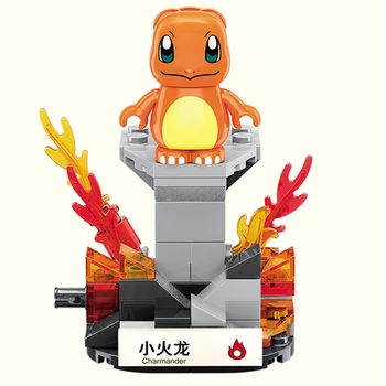 Anime Pokémon Naujos Serijos pamatas Charizard Venusaur Pikachu LegoED Žaislo Modelis Tiktų 