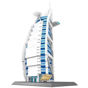 Wange 5220 1307pcs Dubajaus Burj Al Arab Hotel Blokai Kūrybos 