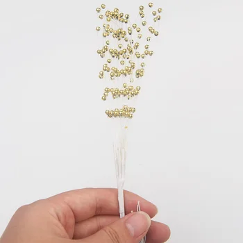 Balta/Aukso/Sidabro Spalvos Gėlių Puokštė/Viela Kamieninių/ Vestuvių Papuošimas Scrapbooking Dirbtinių Perlų Gėlės