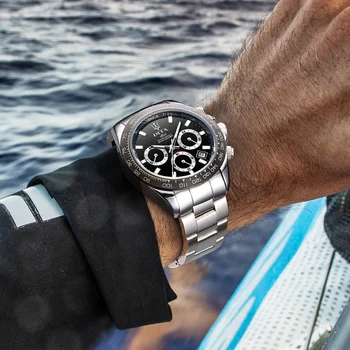 Kvarco Chronograph Watch Vyrų Top Brand Prabanga Vandeniui Nerūdijančio Plieno Laikrodžiai Mens Sporto Data Laikrodžius Relogio Masculino