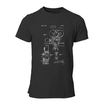 Kino Kamera, Patentų T-Shirt Custom Black Mielas Negabaritinių 4XL 5XL 6XL T-shirt 13157
