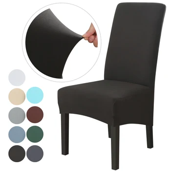 XL Dydis, Kėdžių dangose Spandex vientisos Spalvos Valgomojo Kėdę Apima Anti-purvinas Ruožas Kėdė Padengti Virtuvė