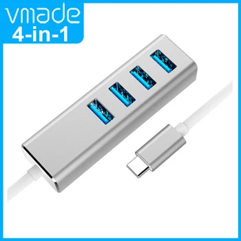 USB3.0 Tipas-C Hub-4 Ports USB3.0 Centru su USB3.0 Tipas-A*4 lizdo Adapteris, skirtas 