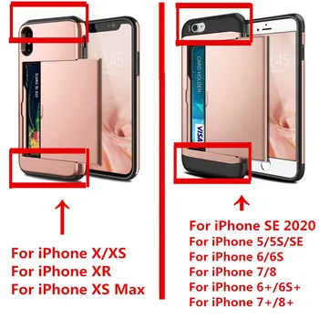 IPhone XR Atveju Verslo Telefono Dangtelį XS Max XR Atveju Skaidrių Šarvai Piniginės, Kortelių Lizdai Laikiklio Dangtelį iPhone 11 12 mini pro max