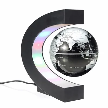 Magnetic Levitation Plūduriuojantis Pasaulyje C-Formos spalvotu LED Pasaulio Žemėlapį Namie Darbalaukio Stalo Dekoro Unikalus Geografijos Dovanos