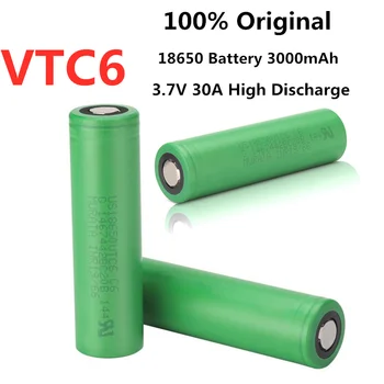2021 Naujas VTC6 3000mAh Baterija 3.7 V 30A Didelio biudžeto Įvykdymo patvirtinimo 18650 Akumuliatoriai už US18650VTC6 Žibintuvėlis Baterija, Įrankiai