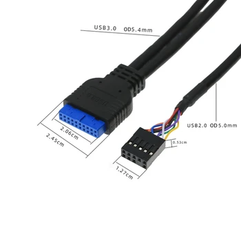 60cm Priekiniai Atveju Skydelis USB3.0+USB3.0+HD Audio jungtis Uostai/I Lenta+Vidaus Vielos USB Bezel Linija 