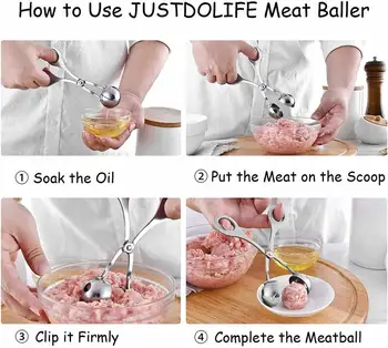 Nerūdijančio Plieno Meatball Maker Mėsos Ballers Meatball Įrašą 