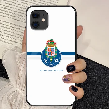 Portugalija Porto futbolo Telefono Grūdintas Stiklas Case Cover For IPhone 6 6S 7 8 11 12 X X X X X Xr Xs Se 2020 M Pro Max Plius Mini Etui Coque