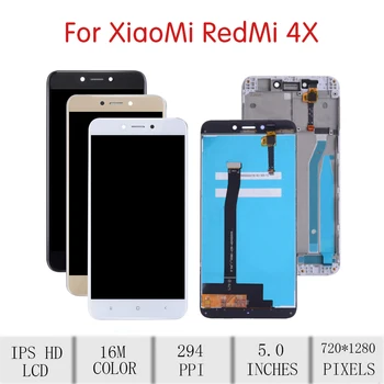 Originalą Xiaomi Redmi 4X LCD Jutiklinis Ekranas skaitmeninis keitiklis Asamblėjos Xiaomi Redmi 4X Ekranas withFrame Pakeitimo MAG138 MAE136
