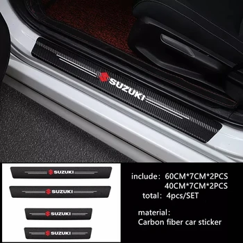 Už Suzuki SWIFT VITARA SX4 Lipdukai 4pcs Auto Reikmenys, Automobilių CatBon Pluošto, Odos, Vinilo Įklijos