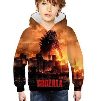 Nauja Vaikai Hoodie Godzilla - Gyvūnų Palaidinukė Berniukų, Mergaičių 3D Išspausdintas Viršų Vaikas ilgomis Rankovėmis Mados Kietas Vaikus, Drabužiai, Striukės