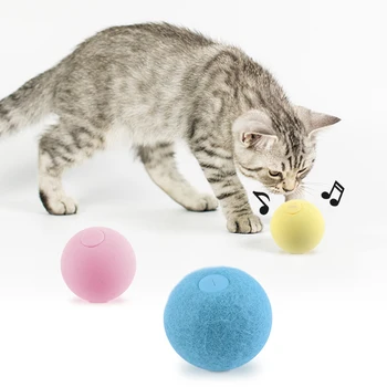 Šunų Žaislai Žaisti Katė Piskliwy Ball Žaislas Modeliavimas Automatinė Smart Gyvūnų Garso Interaktyvus Svorio Kamuolys Katžolių Žaislas