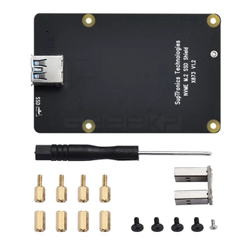 Aviečių Pi X873 NVME M. 2 SSD Saugyklų Išplėtimo Lenta su USB 3.1 Adapteris Aviečių Pi 4B Paramos Raktas-M SSD 2280