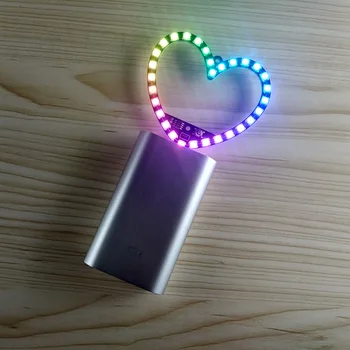 DYKB 30 žibintai širdelės formos RGB LED mygtuką perjungimo Kelis mirksi Gradientas lempos 5050 LED USB POWER