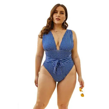 Plius Dydis Drabužių 5xl Paplūdimio Stiliaus Bikini Šortai Bodysuits Moterų Didmeninė Dropshipping Dryžuotas Bodycon Ruožas Swimwears 2021