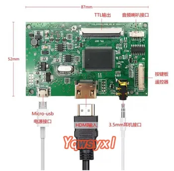 Yqwsyxl LCD TTL Valdiklio plokštės HDMI už 7inch 1024*600 Micro USB TFT 50 Smeigtukai LCD Ekrano Vairuotojo lenta