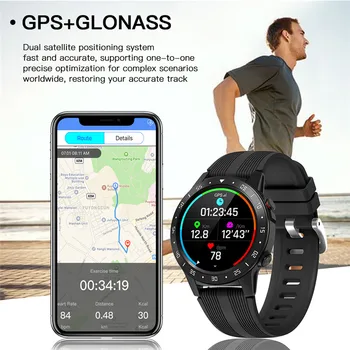 GPS Smartwatch Vyrai Su SIM Kortele Fitneso Kompasas, Barometras Aukštis M5S Mi Smart Watch Moterų 2021 m. už 