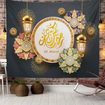 2021 Karšto Fone Audinio Sienos Musulmonų Ramadano festivalis Apdailos Mėnulis Kabo Gobelenas Namų Freskos Paplūdimio Rankšluostį Ramadanas Gobelenas