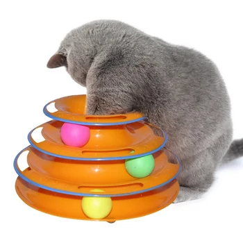 Tris Keturis Lygius naminių kačių žaislas Tower Dainos Disko katė Žvalgybos Pramogų trigubai mokėti disko kačių žaislai kamuolys Mokymo Pramogų plat