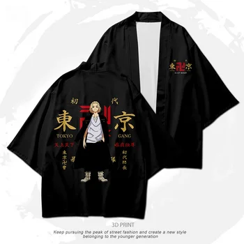 Tokijo Revengers T-shirt Ken Ryuguji Takemichi Tee Viršūnes Japonų Stiliaus Haori Ryuguji Doraken Ken Cosplay Komplektai 4 Rūšių 2021