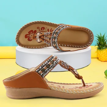 Moterų vasarinės šlepetės Bohemijos Gatvės Moteriški Žiedai Platformos Basutės Ponios Plius Dydis 36-43 sandalias chaussure femme