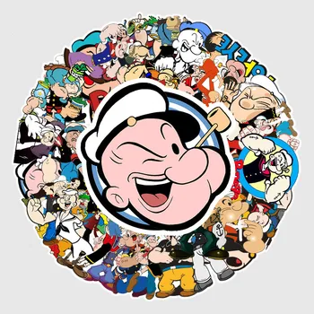 50Pcs Animacinių filmų Popeye, Sailor Lipdukai Vandeniui Decal Nešiojamas Motociklo Bagažo Snieglenčių Šaldytuvas Telefono Automobilių Lipdukas