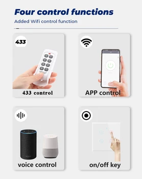 1/2/3/4 Gauja Smart Touch Jungiklis TUYA WiFi 433MHZ Namų Sienų apšvietimo Mygtuką Alexa 