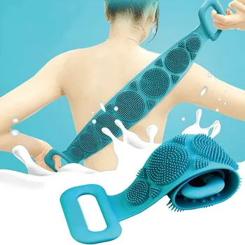 Silikono vonia rankšluostį trina atgal drėkinamasis negyvas odos kūno masažas šepečiu vonia šepetėliu patrinkite rankšluosčiu shower cleaner