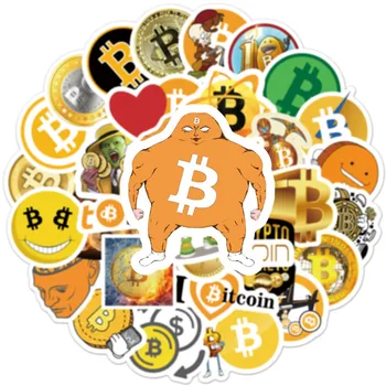 10/30/50pcs Bitcoin Šifruojami Virtuali Valiuta BTC Lipdukai, Decal Vaikų Žaislai 