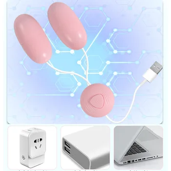 Dvigubai Šokinėti Kiaušinių USB power Vibratorius Klitorio ir G-Spot masturbacija Vandens Įrodymas Kulka nuotolinio valdymo vibracija Sekso Žaislai Moterims