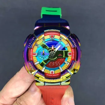 2021 Naujas Rainbow Laikrodžiai LED Dvigubas Ekranas vyriški Sportiniai Žiūrėti Skaitmeninę Žiūrėti Visas funkcijas Galima valdyti Pakelti Rankas