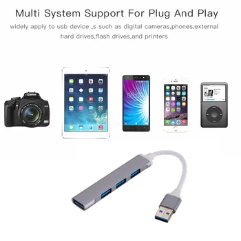 USB HUB USB 3.0 4 Uostai KONCENTRATORIUS Multi Adapteris, Splitter OTG Už Xiaomi 