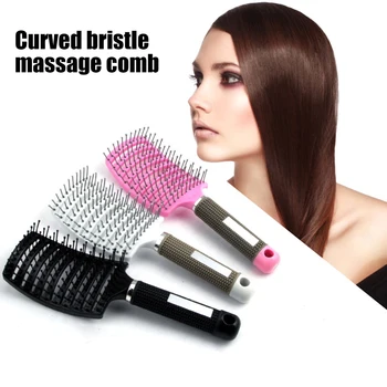 Medžiaga iš Nailono Šerių Šepetys Detangle Hairbrush Moterų Plaukų, Galvos odos Masažas Šukos Teptuku THIN889