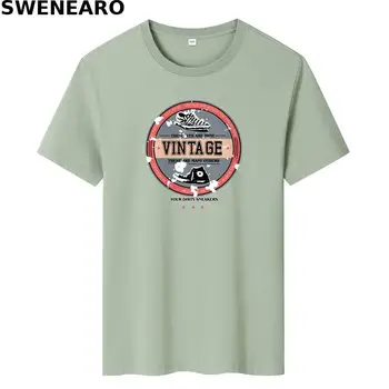SWENEARO 2021 naujas vasaros marškinėliai vyriški medvilnės batai atspausdintas T-shirt vyrų atsitiktinis O-kaklo trumparankoviai brand T-shirt