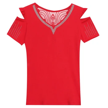 Naujas 2021 m. Vasaros Moterų marškinėlius Mados Atsitiktinis Trumpas Rankovės Tuščiaviduriai Gėlių Stebėjimo Karšto Gręžimo palaidinukės Ir Marškiniai Blusas