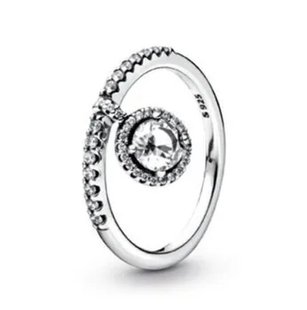 Autentiškas 925 Sterlingas Sidabro Žiedas Derliaus Aukso Žiedas, Apipinti Moterų Dalyvavimas Vestuvių Dovanų Bižuterijos