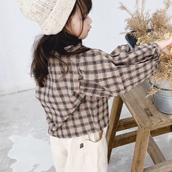 2021 M. Pavasarį Baby Girl Pledas Ilgomis Rankovėmis Marškinėliai Vaikams Drabužių Gražus Korėjos Palaidinė Dangčiai 0-6 Metų Amžiaus Mergaičių