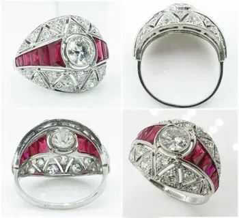 Mados Art Deco Balta Vestuvinė Sužadėtuvių Žiedas Papuošalai malonės temperamento vyrų, moterų žiedas 