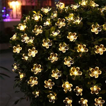 12M LED Saulės String Šviesos Lauko Vandeniui Gėlių Formos 8Mode Kalėdų Pasakų Žibintai Šalis Vestuvių Namų, Sodo Puošmena